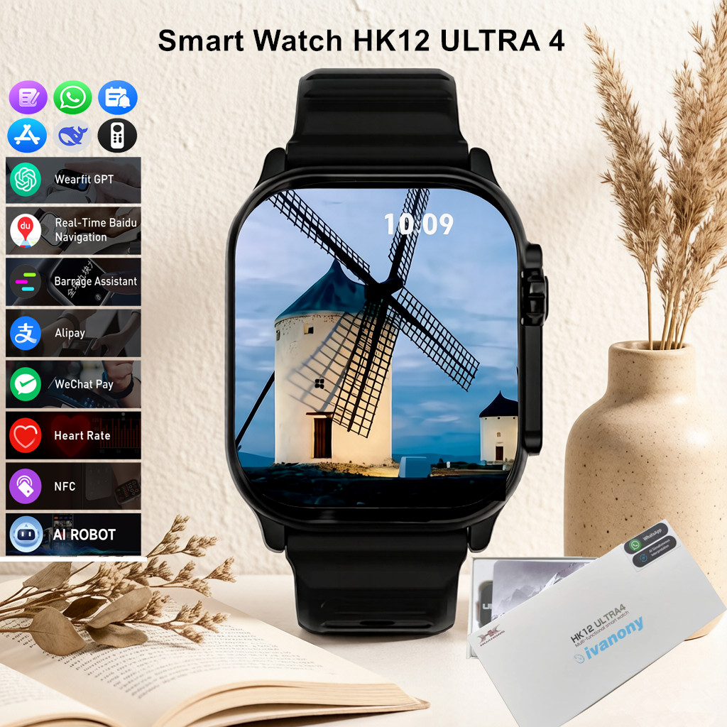 Smartwatch Watch Whatsapp - Relógio Inteligente HK12 Ultra 4 com