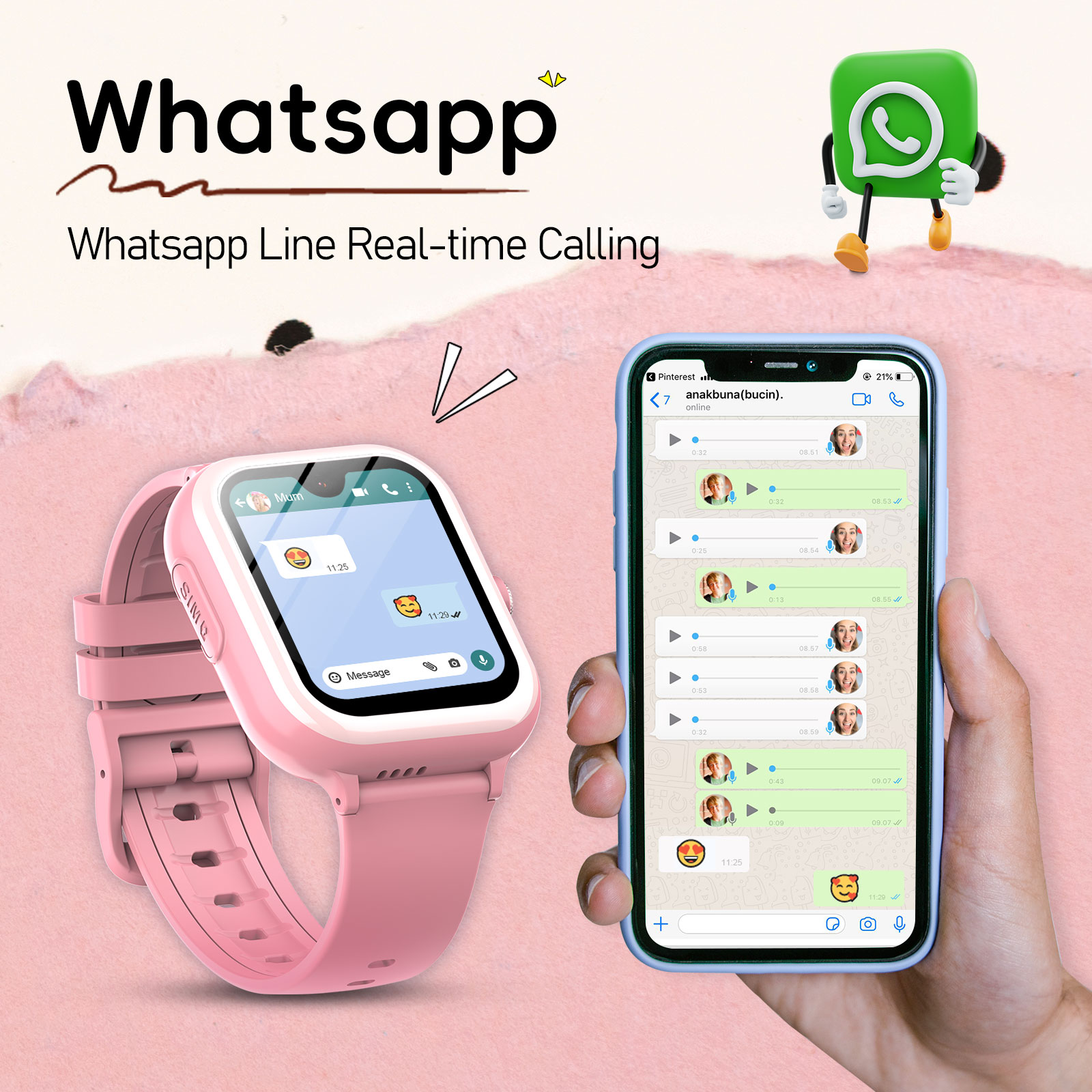 Relógio Inteligente Infantil W - Smartwatch Watch Whatsapp avaliação e preço