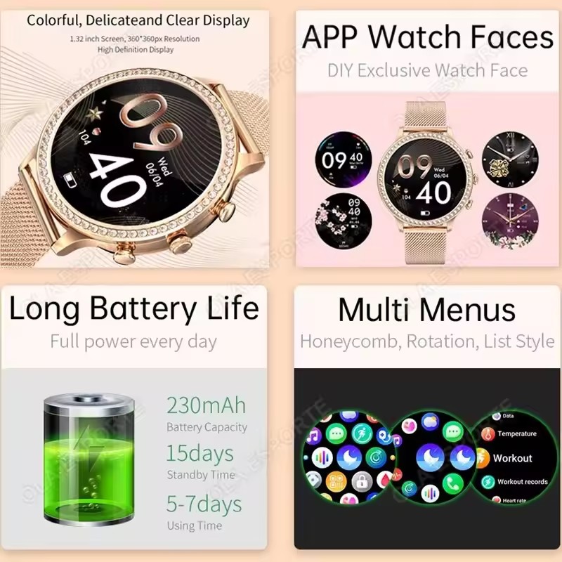 Relógio Inteligente Elegante p - Smartwatch Health Watches avaliação e preço